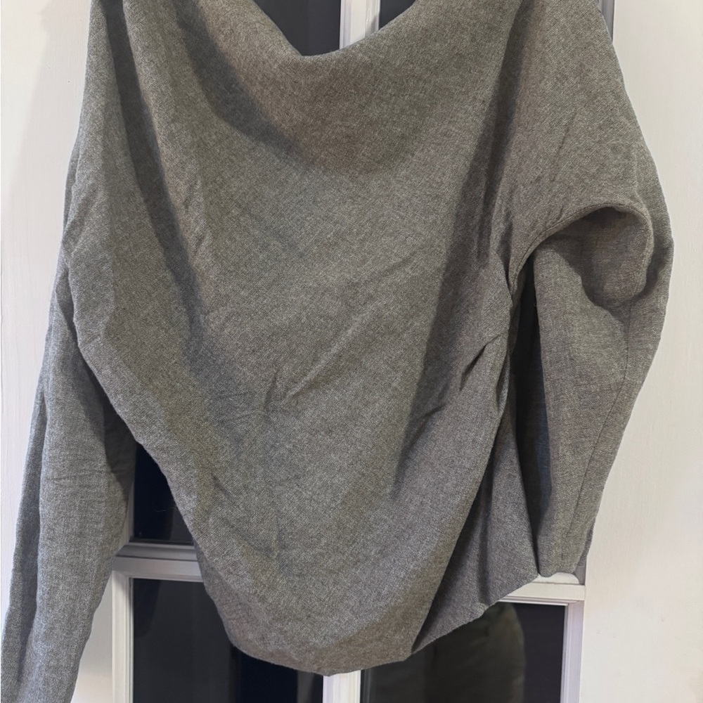 Zara Charcoal Wool Blend Long Sleeve Shirt
